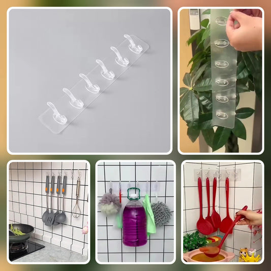 Cuier adeziv cu 6 agatatori